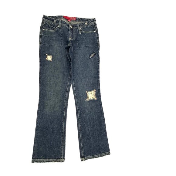 Guess Bootcut Patches Women's size 28 Dark Wash Blue Denim jeans - Picture 1 of 4